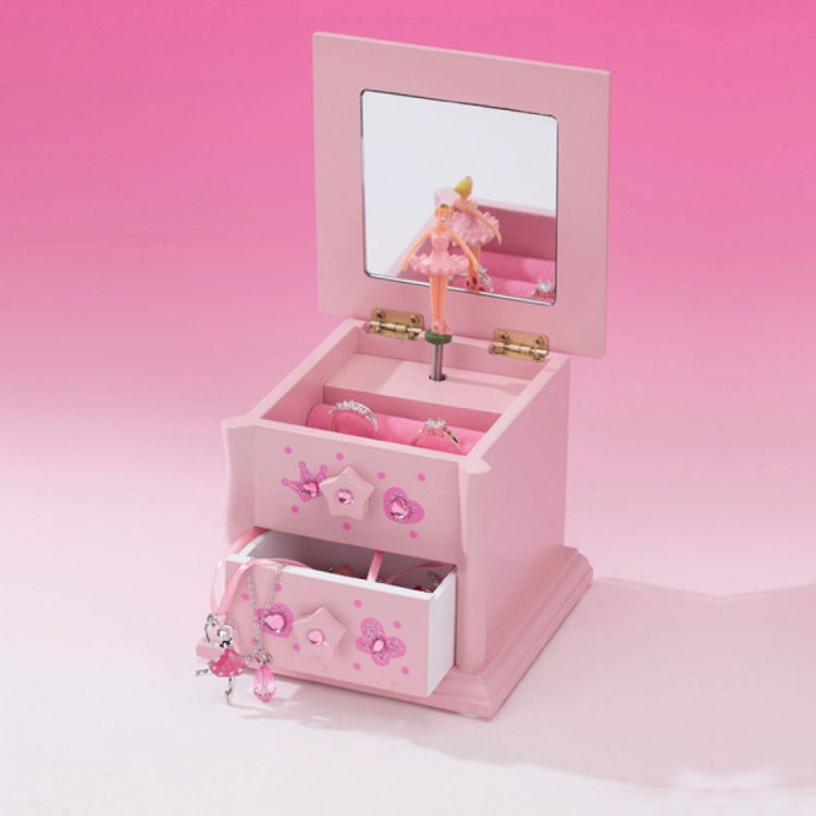 Katz Ballerina Pink Wooden Jewellery Box Ideal Gift For