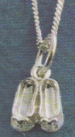 Ballet Shoes Pendant - silver