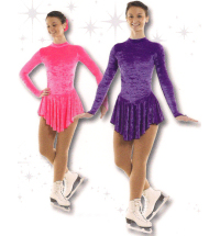 Plain Crushed Velvet Childrens Ice Skate Dress
