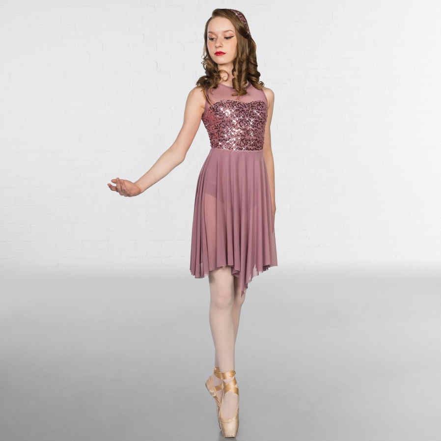 dusky pink sequin dress