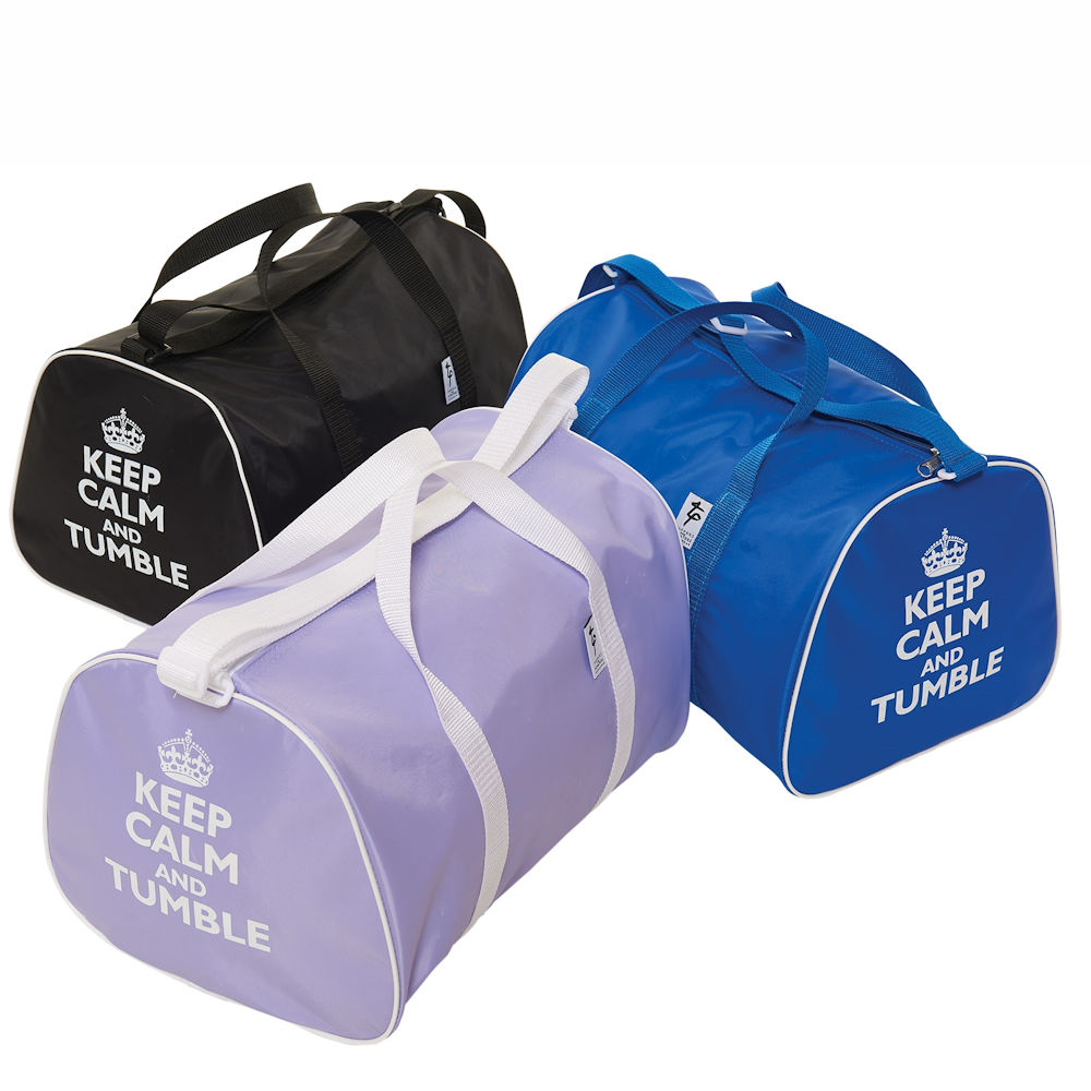 KEEP CALM AND BACKFLIP OR TUMBLE HOLDALL SHOULDER STRAP 5 COLOURS GYMNASTIC BAG