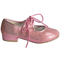 Tappers and Pointers PU Pink Glitter Tap Shoes