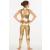 Sleeveless Childrens Gold Dance Catsuit with keyhole back