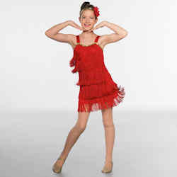 Ladies Red Sequin Flapper Dress