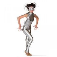 Adult Sleeveless Silver Catsuit