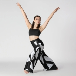 Childrens Block Printed Trousers and Crop Top Contemorary Dance Costume