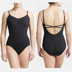 Capezio CrissCross Back Black Camisole Sleeve Leotard - MC826W