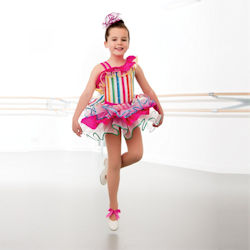 1st Position Rainbow Stripe Glitz Tutu