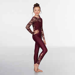 Childrens Sequin Lace Dance Catsuit