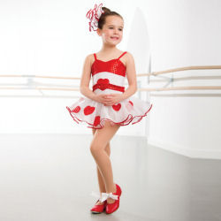 Childrens Red Sequin Heart Tutu