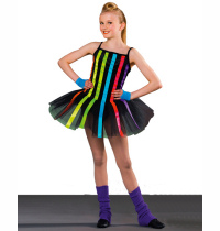 Black and Multi Ribbon Tutu - W1613