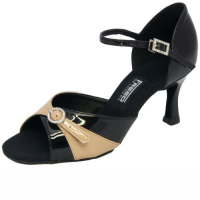 Freed Ladies Social Shoes - Leona (Black/Nude)