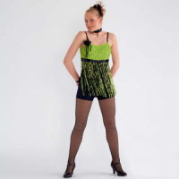 Fringed Unitard Childrens Dance Costume - W1247