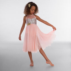 Childrens High Neck Multi Sequin Lyrical Dress