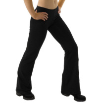 Black Cotton/Lycra Hipster Jazz Pants 