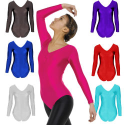 Childrens Long Sleeved Nylon Lycra Leotard 