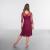 1st Position Burgundy Sequin Lace Crop Sleeved Lyrical Dress