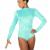 Aqua Long Sleeve Velour Leotard