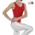 Ladies sleeveless dance leotard in red