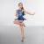 Sequin Bodice Fringe Unitard Royal Blue