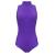 Turtleneck sleeveless leotard purple