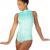 Aqua Sleeveless Velour Leotard