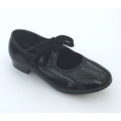 Tappers and Pointers Black Patent Low Heel Tap Shoes