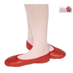 Childrens Red Leather Ballet Shoes 