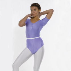 Childrens Short Sleeve Nylon Lycra Leotard 