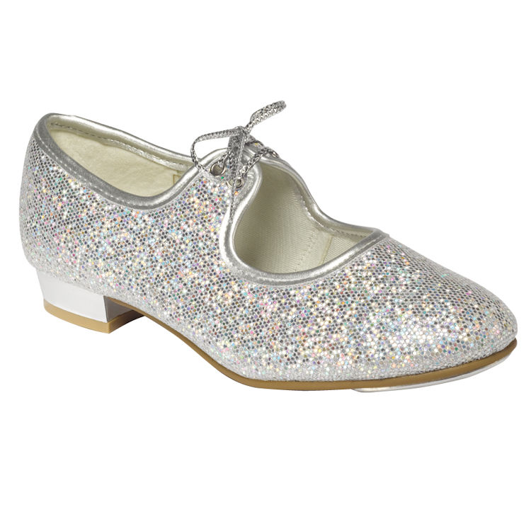 Tappers Pointer Childrens Silver Hologram Tap Shoes The Dancers Shop UK