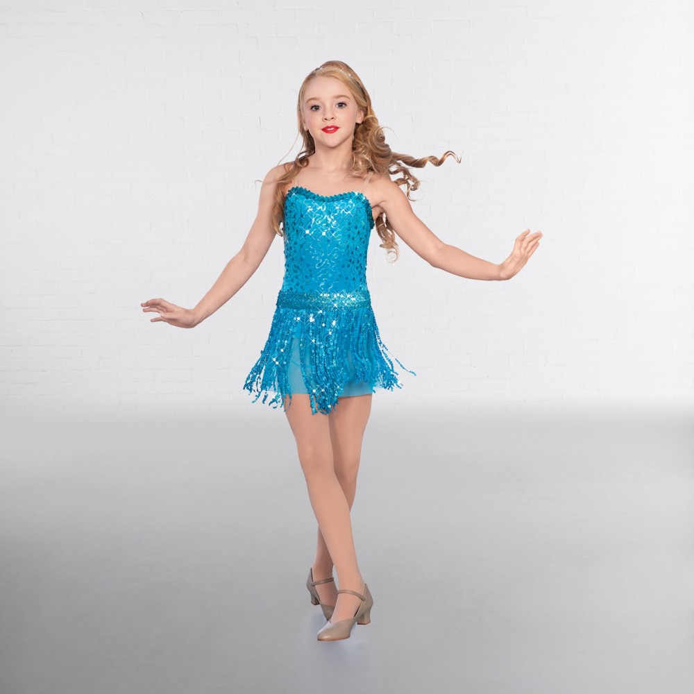 Childrens Sequin Bodice Fringe Skirt Glitz Dance Costume | The Dancers ...