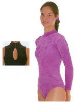 Long Sleeve Velour Leotard Turtle Neck - SALE