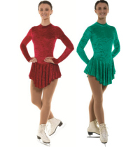 Plain Crushed Velvet Childrens Ice Skate Dress