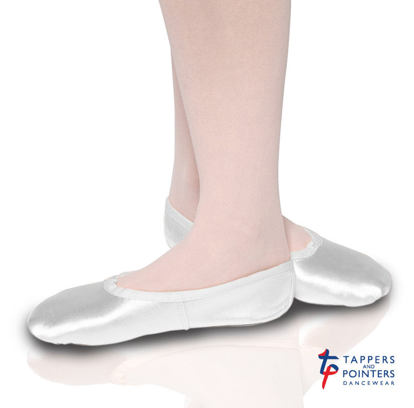 white satin ballet pumps